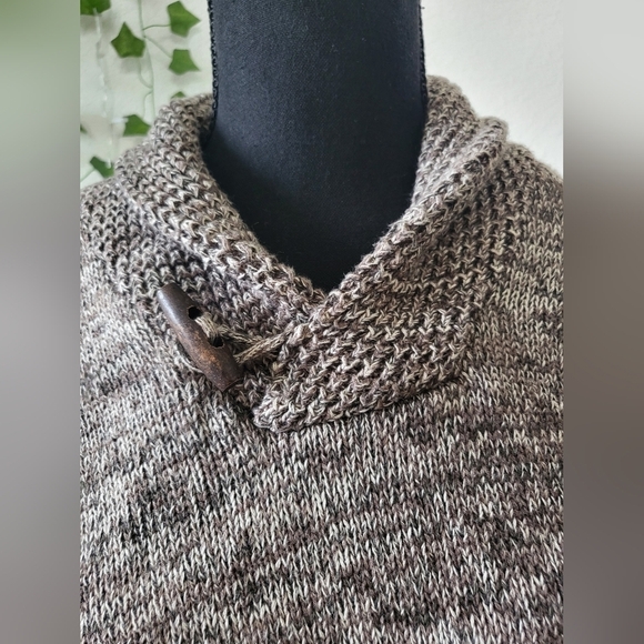 Southern Pines 100% Cotton Chunky Knit Crossover Neck Button Closure Sweater - Picture 4 of 9